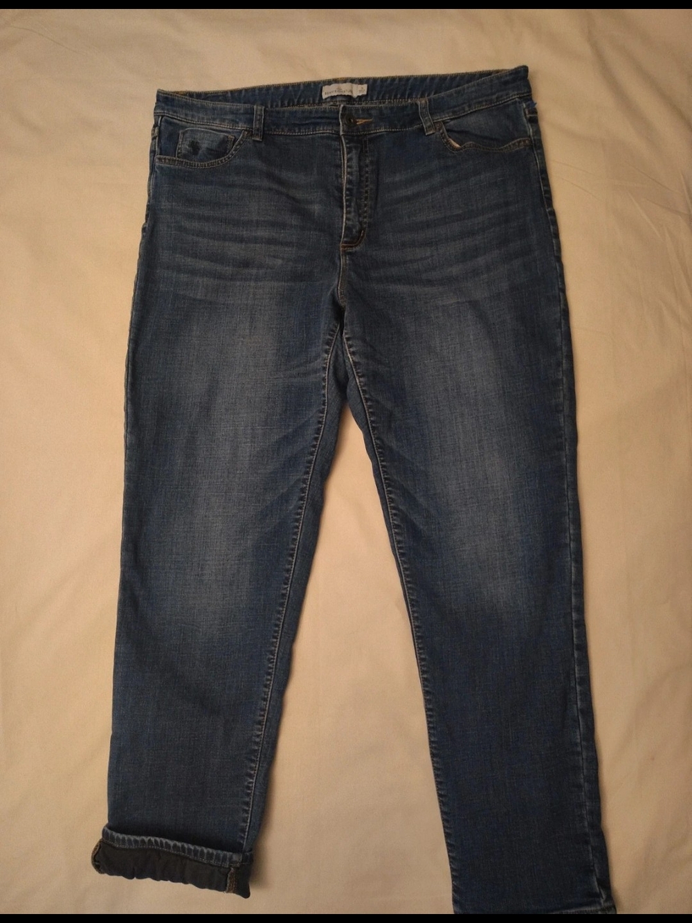 L.L. Bean Signature Flannel Lined Straight-Leg Jeans Size 16 Warm